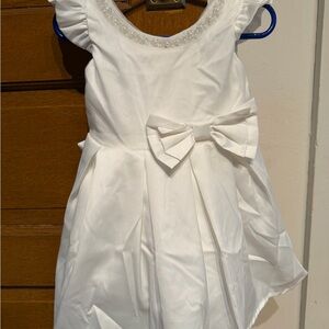 SHEIN White Kids Dress with Pearl Detail